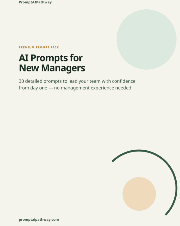 AI Prompts for New Managers — prompt pack cover