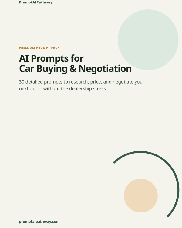 AI Prompts for Car Buying & Negotiation — prompt pack cover