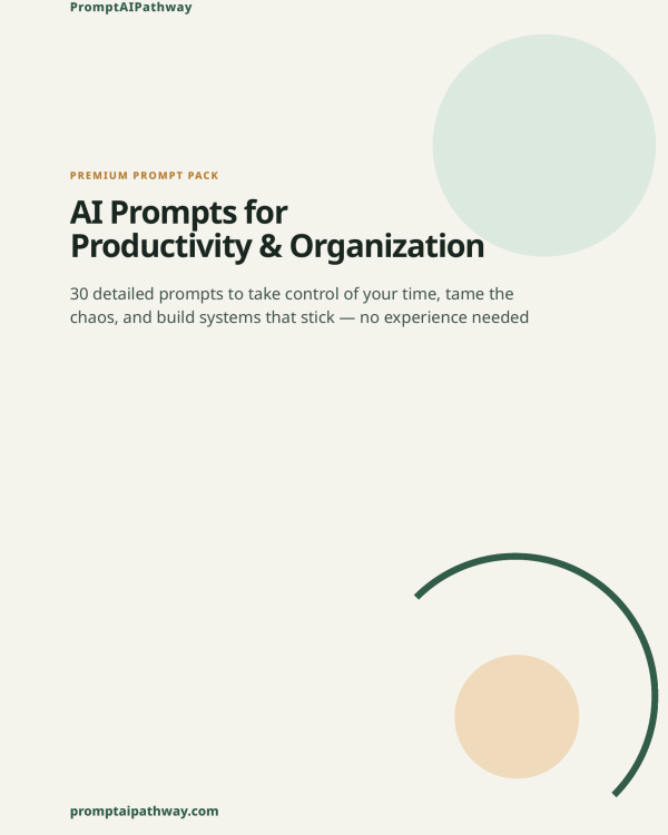AI Prompts for Productivity & Organization — prompt pack cover