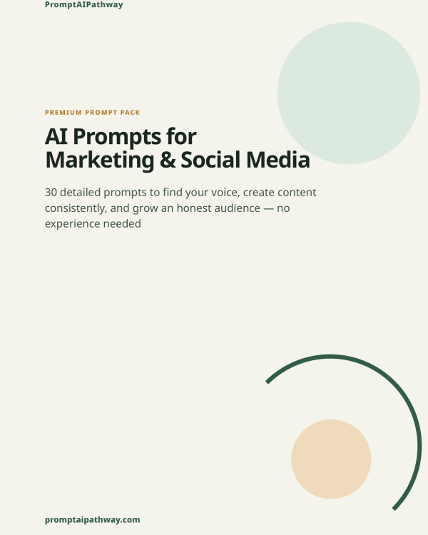 AI Prompts for Marketing & Social Media — prompt pack cover