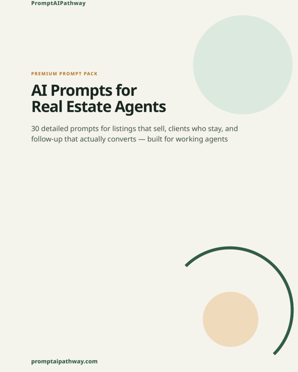 AI Prompts for Real Estate Agents — prompt pack cover