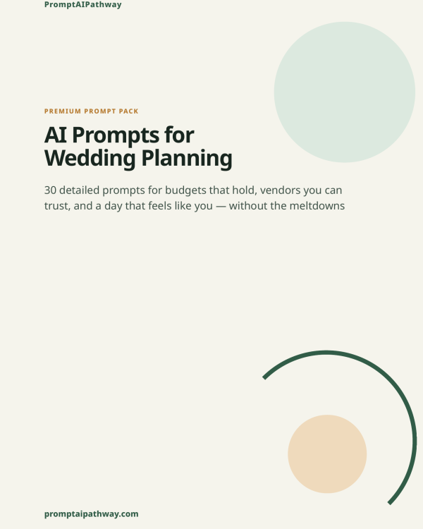 AI Prompts for Wedding Planning — prompt pack cover